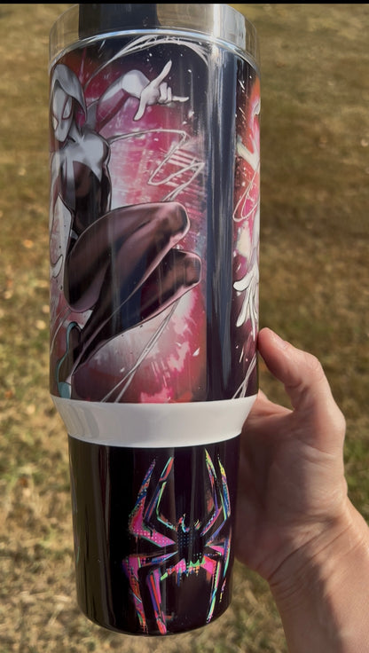 Ghost Spider Inspired 40oz Tumbler featuring the fandom-inspired design