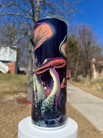 20oz Mushroom Tumbler | Whimsical Nature featuring mushroom cottagecore inspired artwork