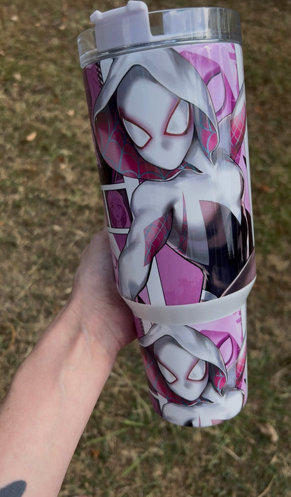 Ghost Spider Inspired 40oz Tumbler featuring the fandom-inspired design