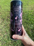     pink flamingo sleep token tumbler 20oz dark aesthetic fan cup