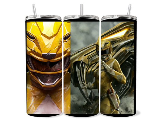 20oz Yellow Power Ranger tumbler - insulated portable drinkware
