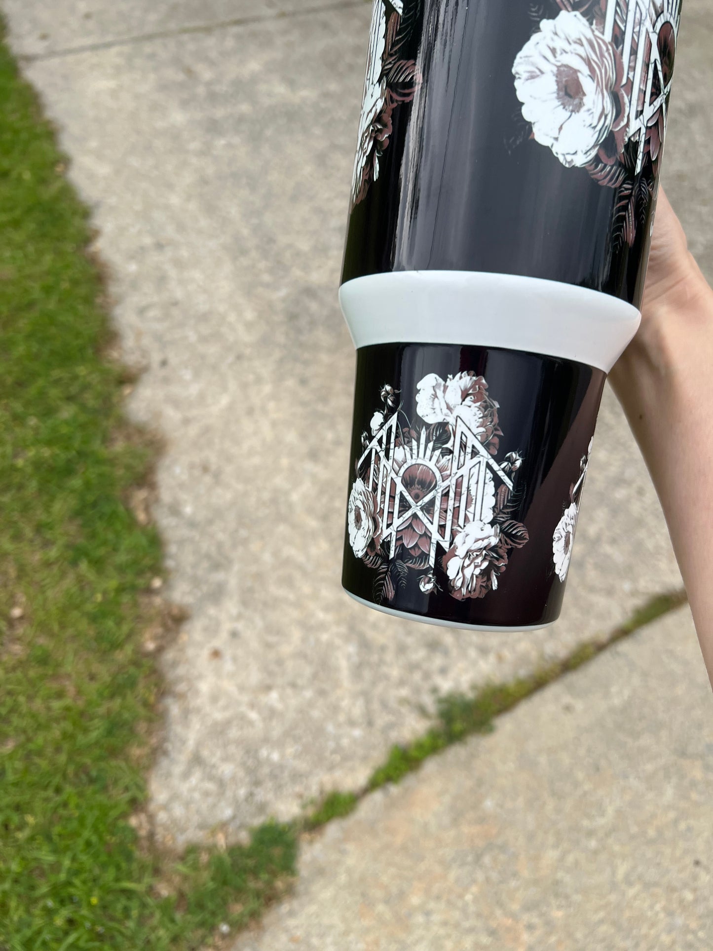 40oz Floral Sleep Token themed tumbler cup