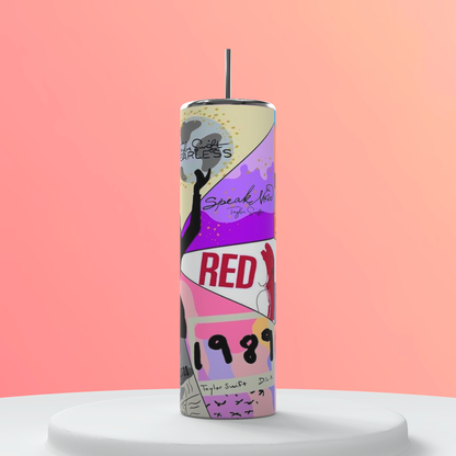 20oz Taylor Swift Eras Tumbler featuring taylor swift eras inspired artwork