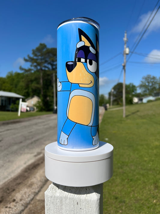 20oz Bluey Dad Tumbler | Dad Life featuring bluey dad inspired artwork