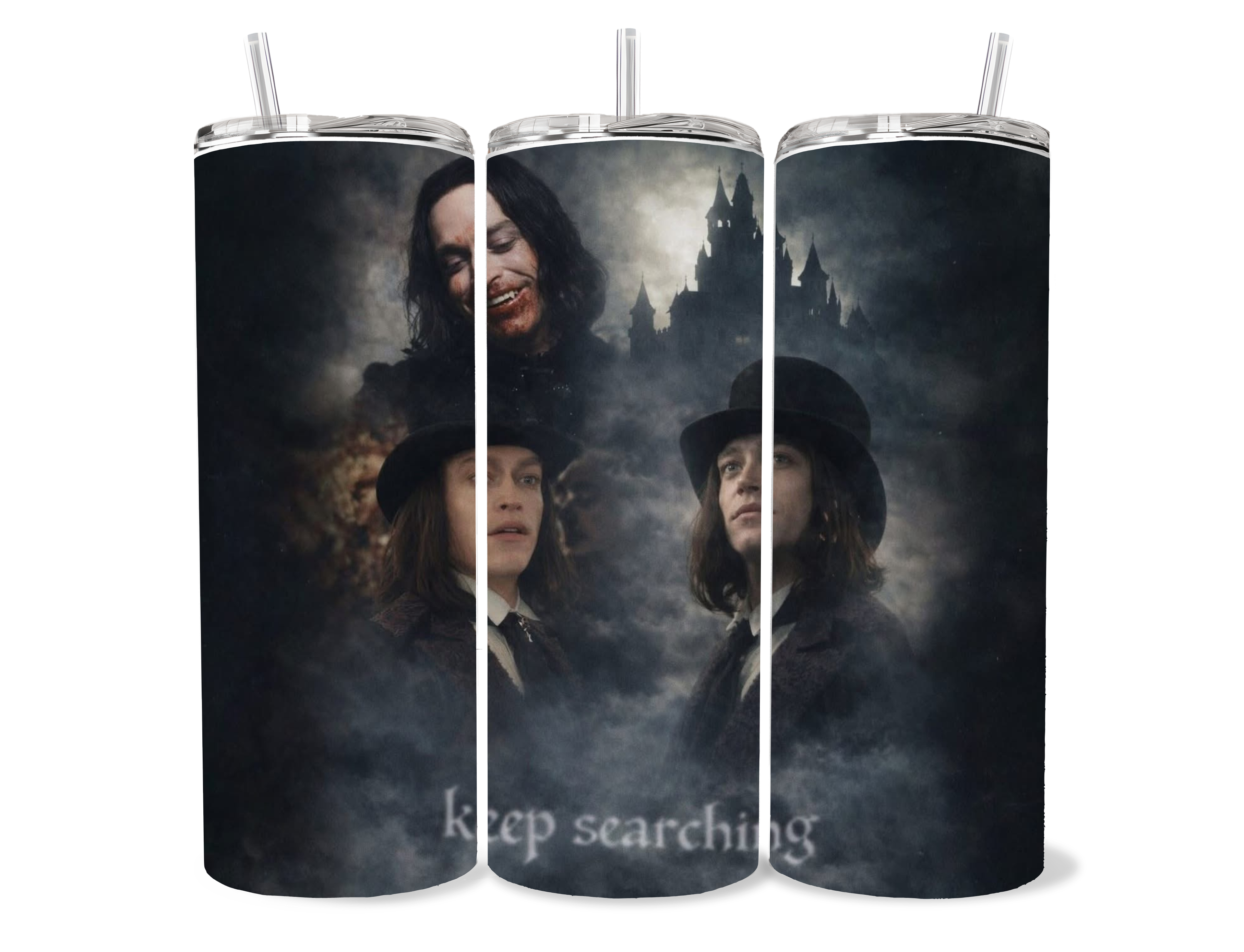 20oz Dracula: A Love Tale - themed Tumbler Cup with lid and straw