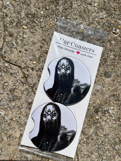 Sleep Token Vessel Car Coaster Set | Dark Ritual Aesthetic Car Accessories | Alternative Music Decor featuring the design artwork