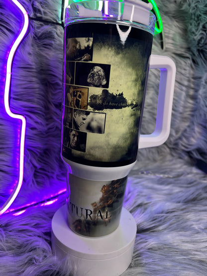 Dean Winchester Supernatural 40oz Tumbler | Hunter Aesthetic featuring the themed design