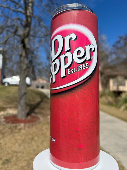 20oz Dr Pepper Tumbler featuring dr pepper inspired artwork