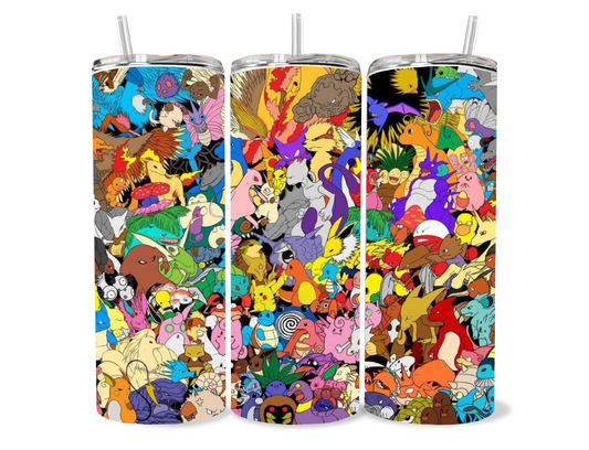 Collage Generation One Pokemon tumbler