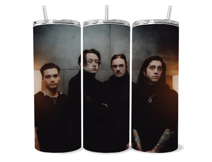 Bad Omens 20oz Skinny Tumbler | Dark Aesthetic Band Cup | Alternative Music Fan Gift | Gothic Drinkware | Keeps Hot & Cold featuring the design artwork