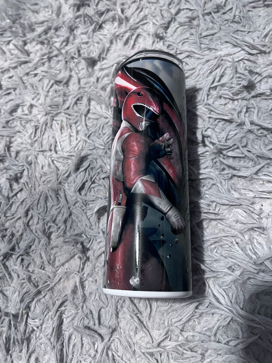 Red Power Ranger 20oz Tumbler featuring the fandom-inspired design