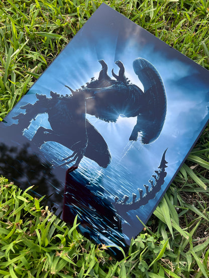 8x10 Xenomorph Aluminum Sign | Alien featuring alien xenomorph inspired artwork