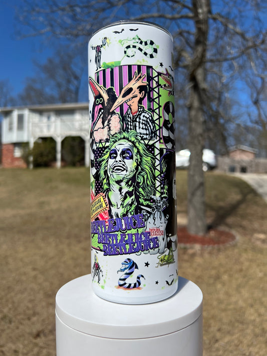 20oz Beetlejuice Tumbler | Tim Burton featuring beetlejuice tim burton inspired artwork
