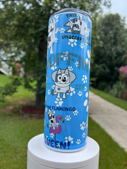 20oz Sassy Bluey Puppy Tumbler | Funny featuring bluey sassy puppy inspired artwork