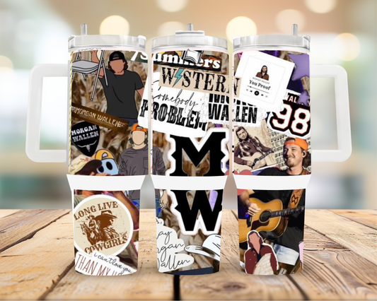 40oz Morgan Wallen Themed Tumbler Cup