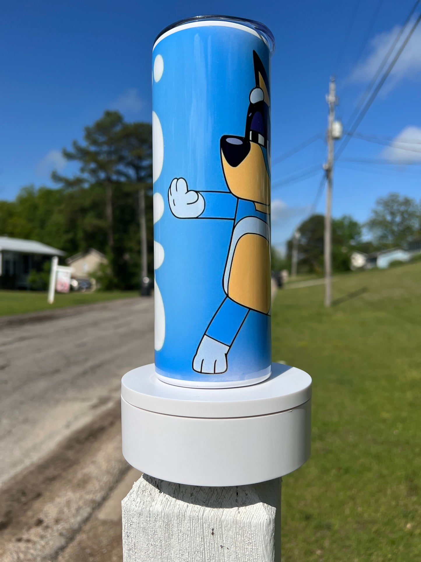 20oz Bluey Dad Tumbler | Dad Life featuring bluey dad inspired artwork