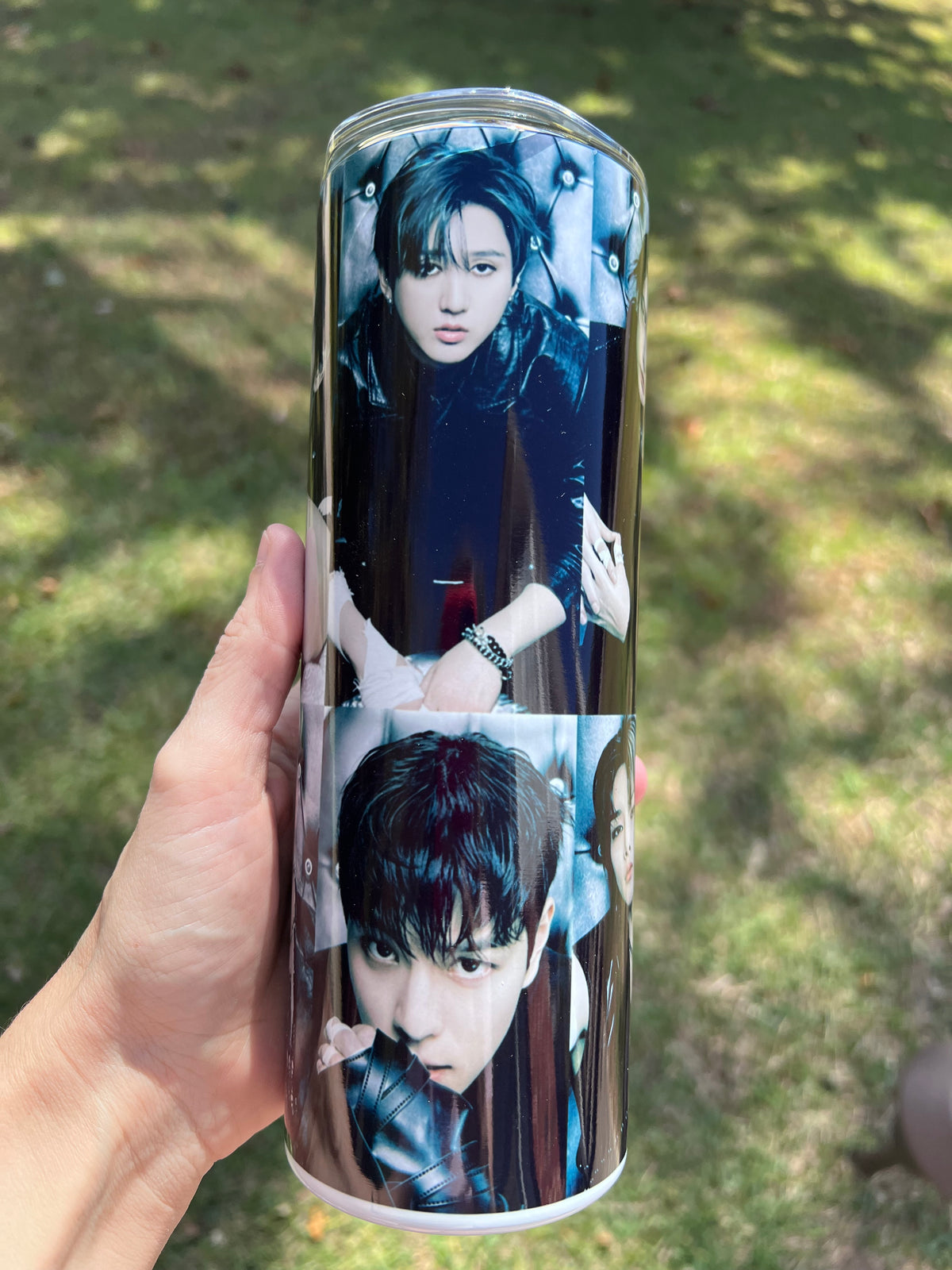 Stray Kids Tumbler 20oz | SKZ Dark Concept K-Pop Photo Collage Cup⁠