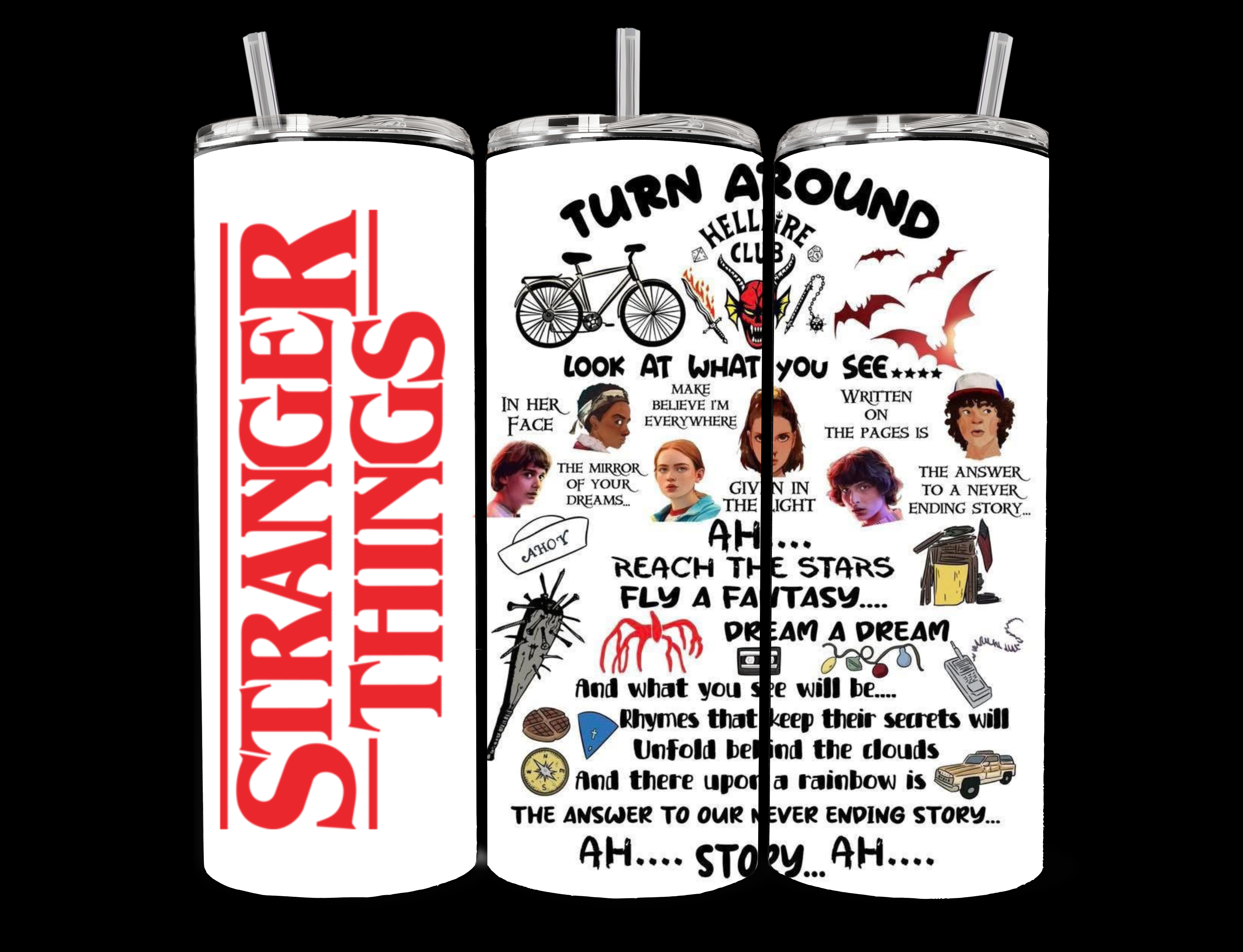 20oz Stranger things Collage tumbler