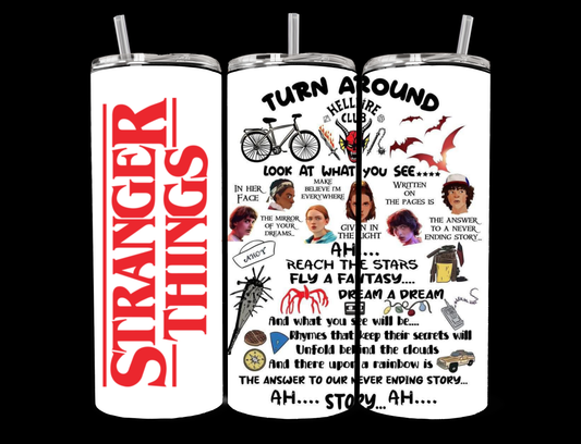 20oz Stranger things Collage tumbler