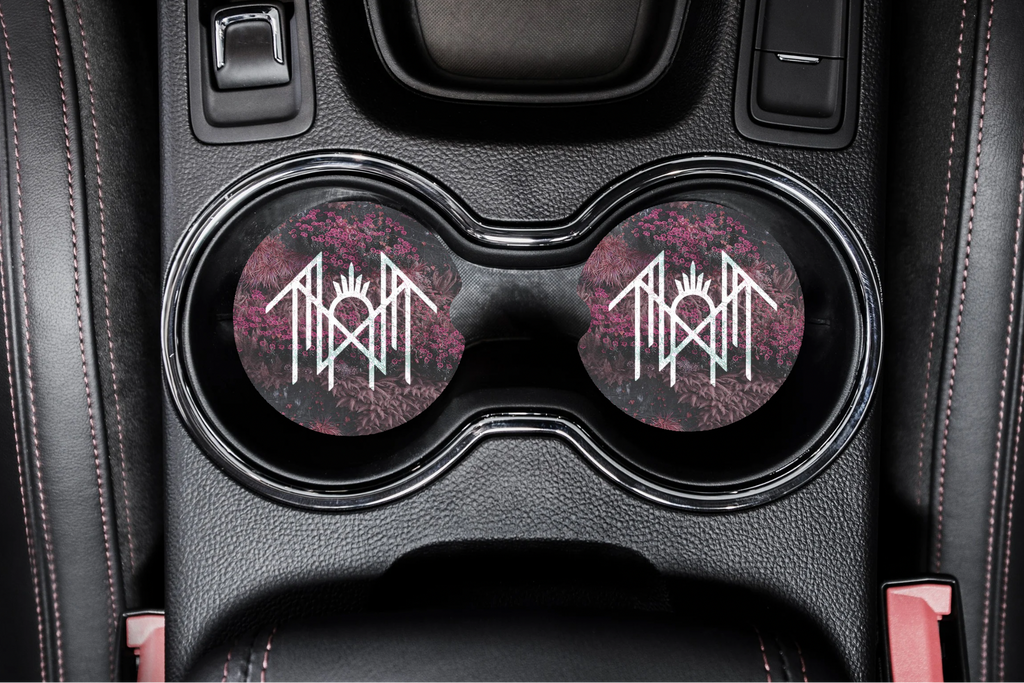 Sleep Token Even In Arcadia Car Coasters | Gothic Floral Neoprene Car Cup Holder Coasters | Alternative Music Car Accessories