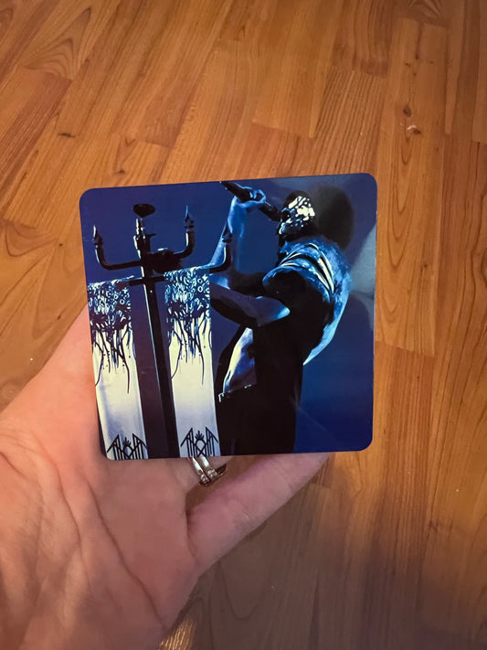 Sleep Token Vessel inspired worship themed fridge magnet with dark alternative music artwork