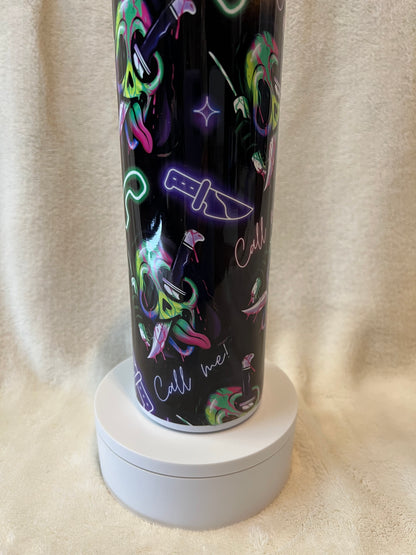 20oz Neon Ghostface Tumbler | Scream featuring ghostface scream inspired artwork