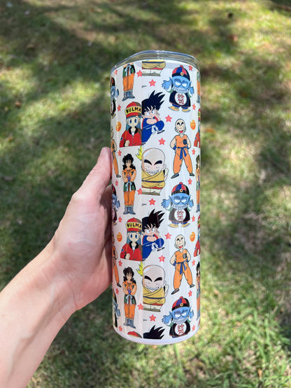 Dragon Ball Z Character Pattern Tumbler 20oz | Goku Bulma Krillin Anime Cup⁠