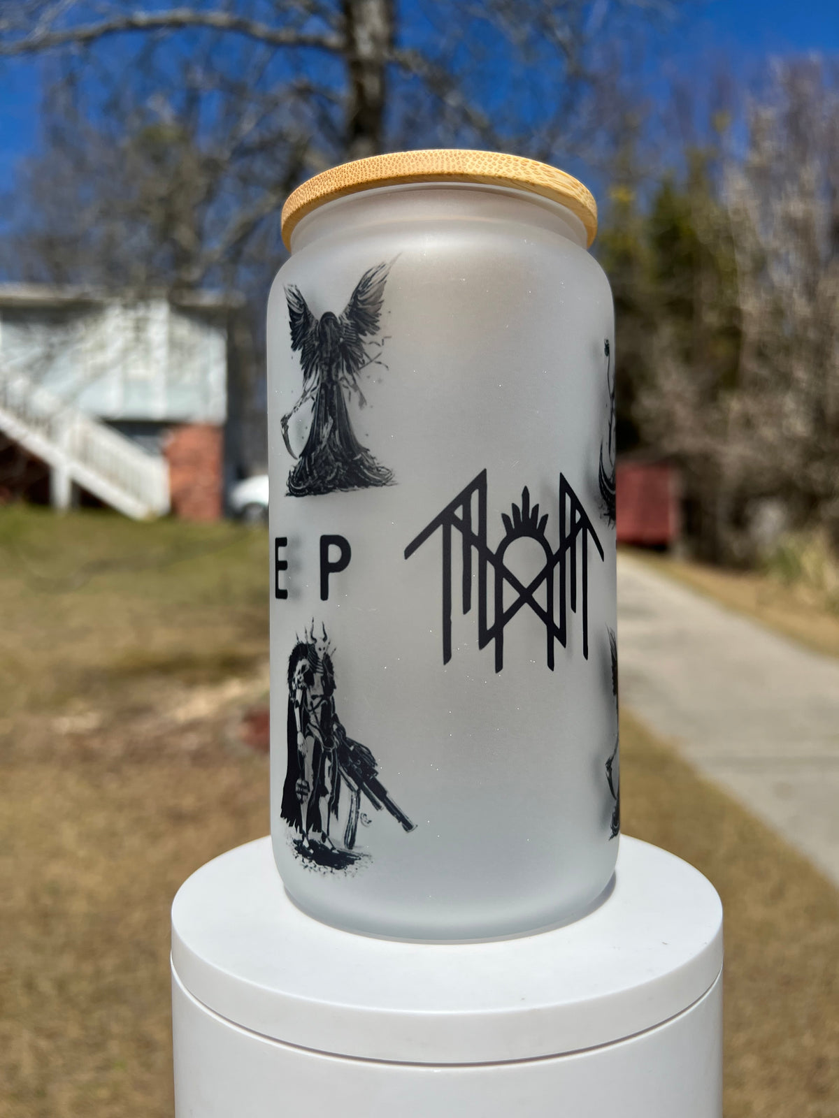 The Ritual Frosted Glass Can | Sleep Token Inspired featuring fandom-inspired artwork