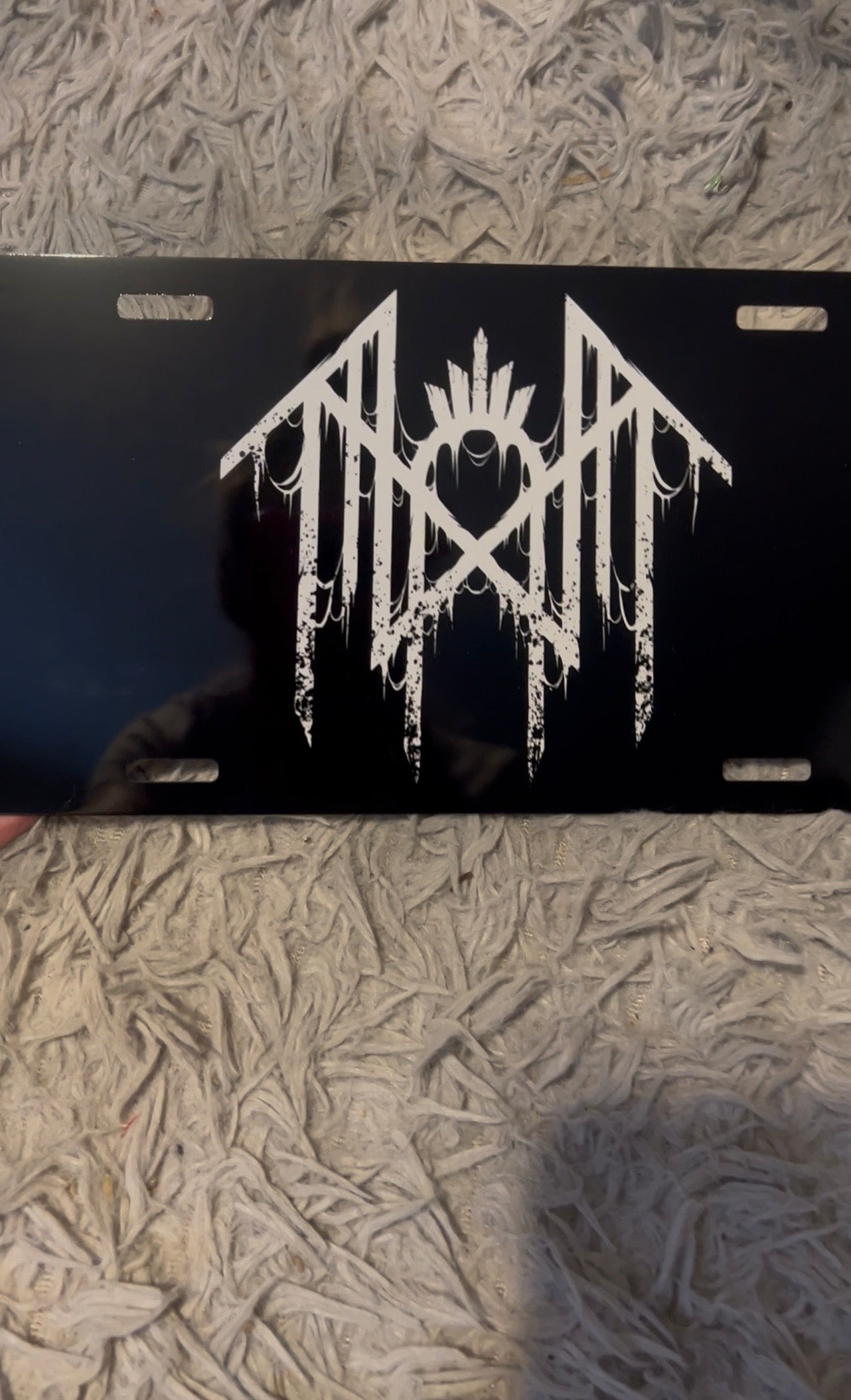 Sleep Token Inspired "Ritual" Logo Aluminum License Plate – 12x6 Black & White featuring the design artwork