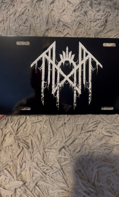 Sleep Token Inspired "Ritual" Logo Aluminum License Plate – 12x6 Black & White featuring the design artwork