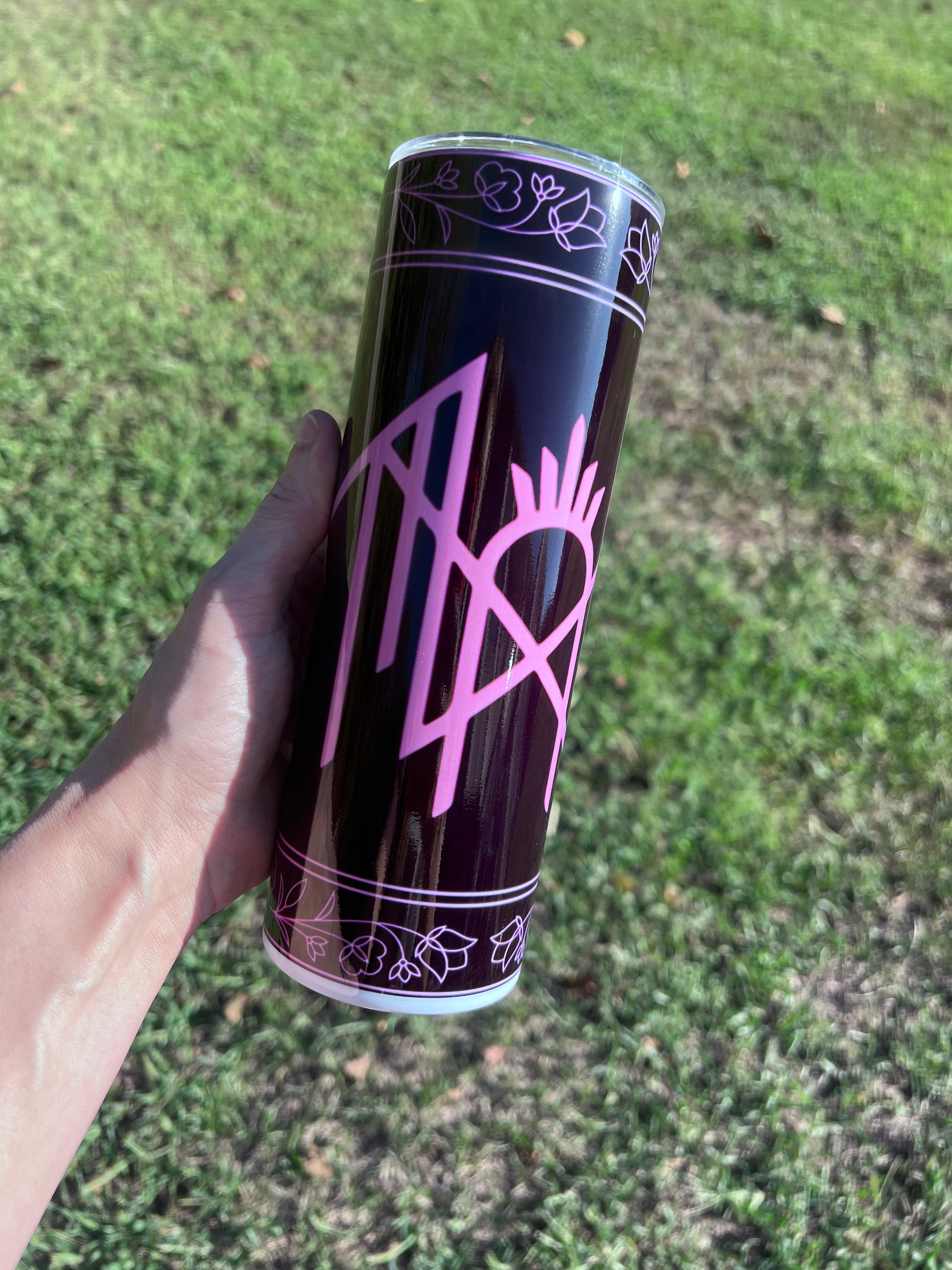 20oz Pink “Sleep T0ken” themed tumbler cup
