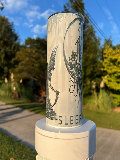 20oz Sleep Token Reaper Tumbler | Gothic Metal featuring sleep token gothic metal inspired artwork