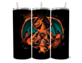Cute Charmander’s evolution tumbler on black background