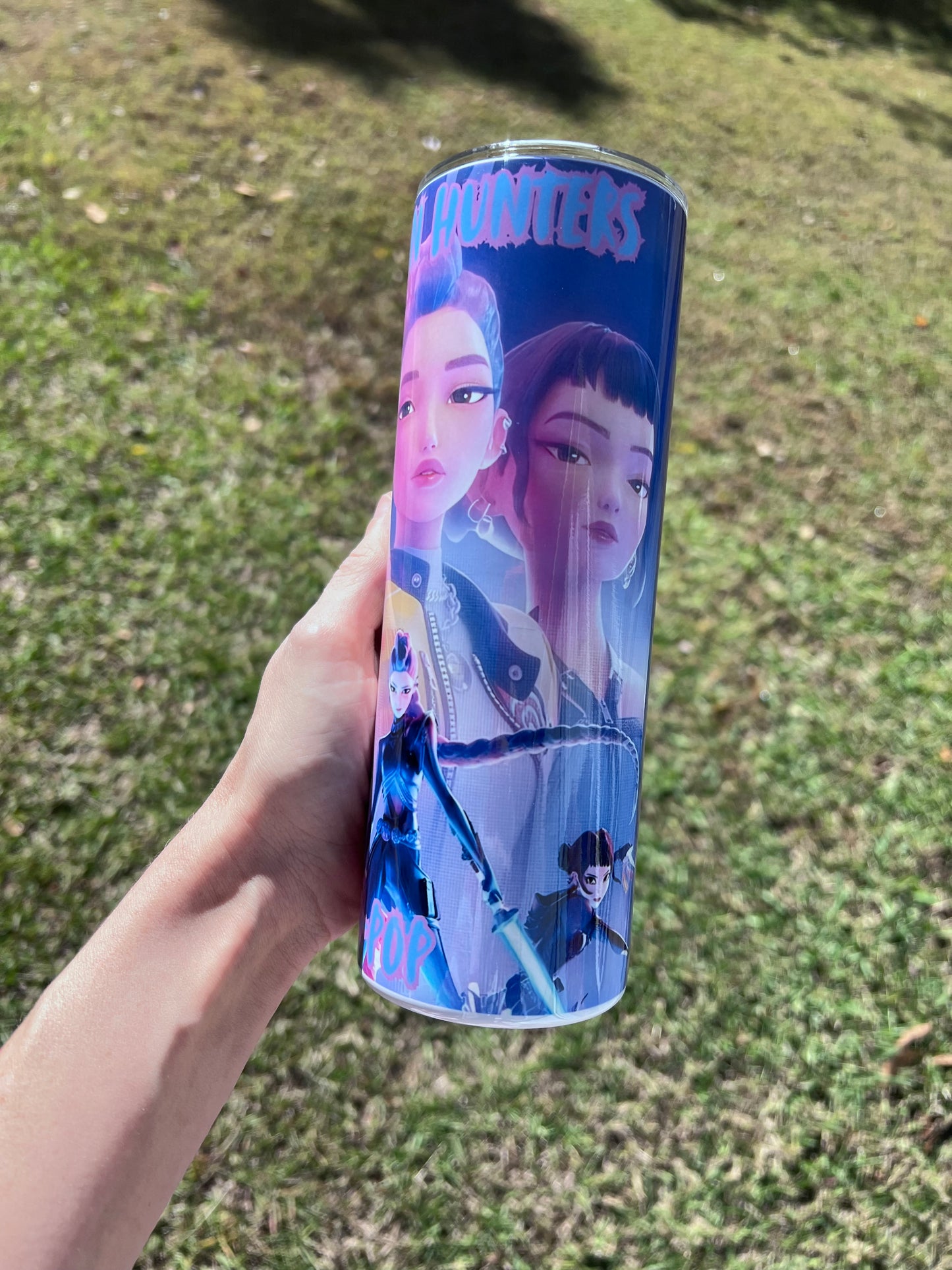 20oz K-Pop Demon Hunters Girl Group Tumbler | Neon featuring k-pop demon hunters inspired artwork