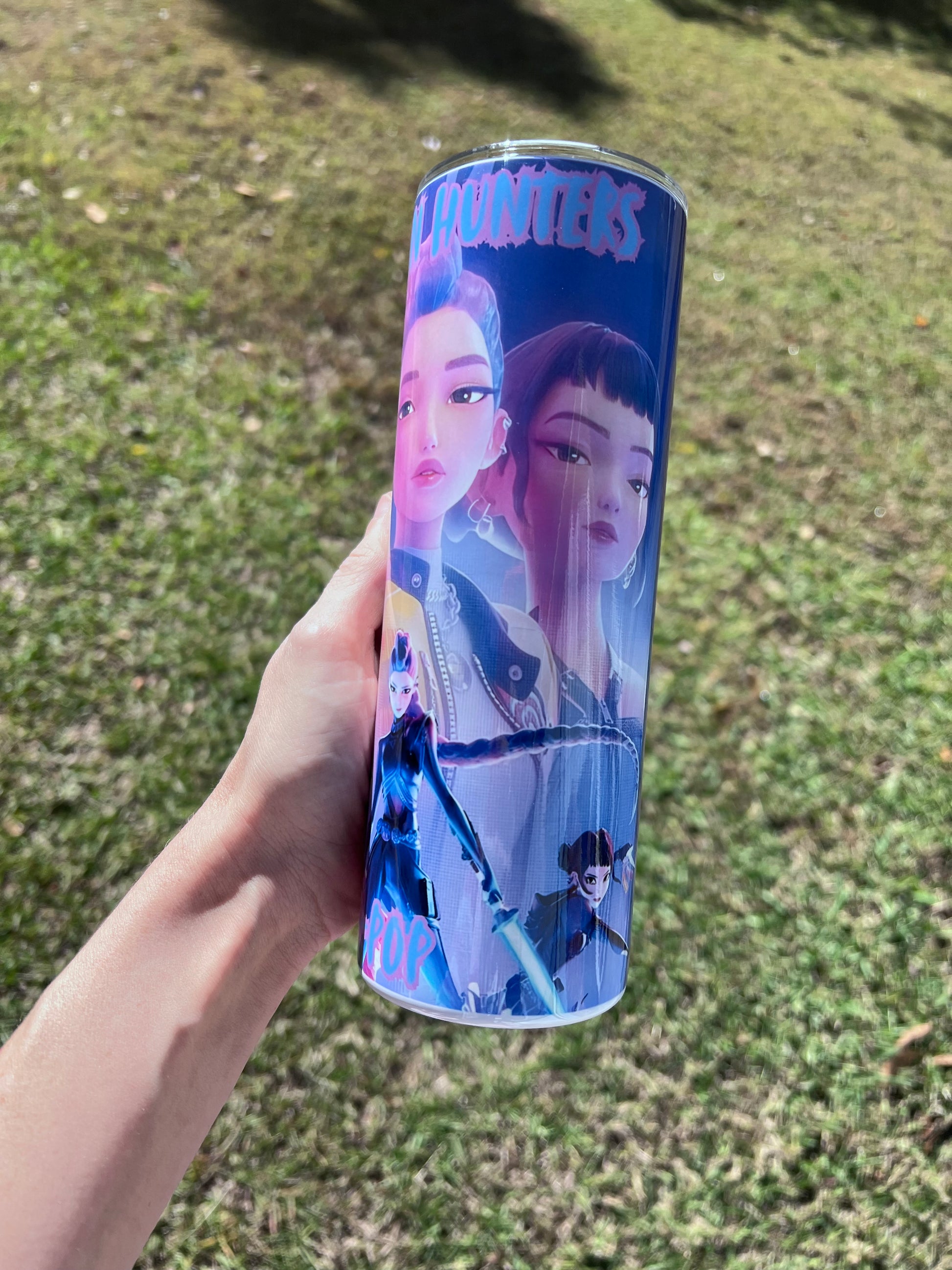 20oz K-Pop Demon Hunters Girl Group Tumbler | Neon featuring k-pop demon hunters inspired artwork