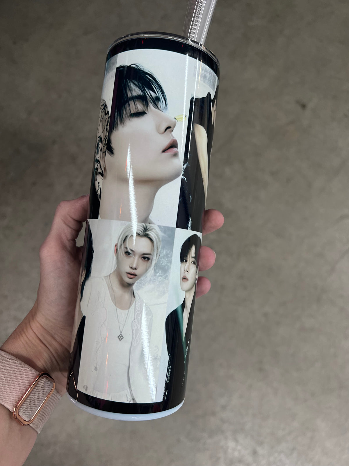 Stray Kids Members Collage Tumbler 20oz | SKZ K-Pop Insulated Stainless Steel Cup⁠