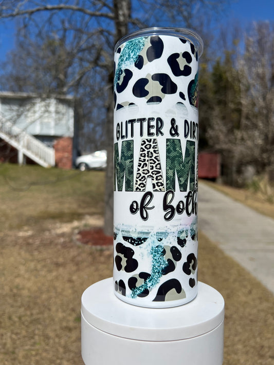 20oz Mama of Both Tumbler | Mom Life featuring mama of both mom life inspired artwork
