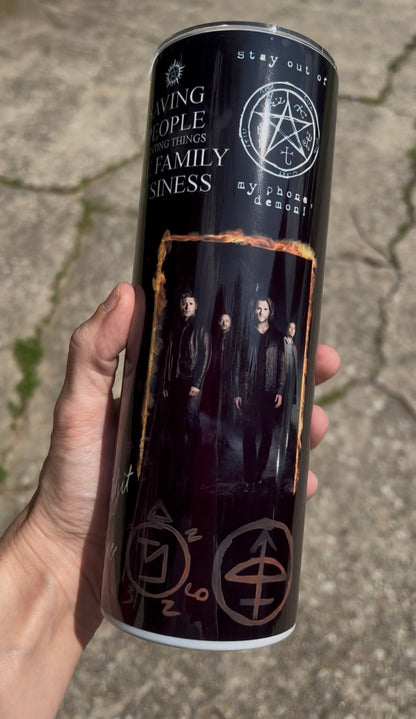 20oz Dean & Sam Winchester Tumbler | Supernatural featuring supernatural dean and sam inspired artwork