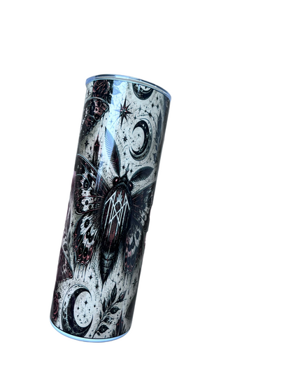 Sleep Token Inspired Gothic Moth 20oz Skinny Tumbler | Dark Academia Coffee Cup | Alternative Fan Gift