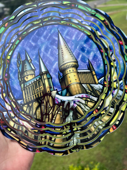 8 Inch Hogwarts Wind Spinner | Harry Potter featuring hogwarts harry potter inspired artwork