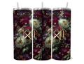 Sleep Token Dark Floral 20oz Skinny Tumbler – Gothic Metalcore Cup – Alternative Aesthetic Floral Travel Mug – Emo Music Fan Gift