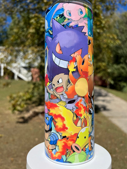 20oz Pokémon Collage Tumbler featuring pokémon collage inspired artwork