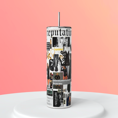 20oz Taylor Swift Reputation Tumbler featuring taylor swift reputation inspired artwork