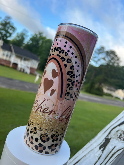 20oz Teacher Life Tumbler | Classroom Humor featuring teacher life inspired artwork