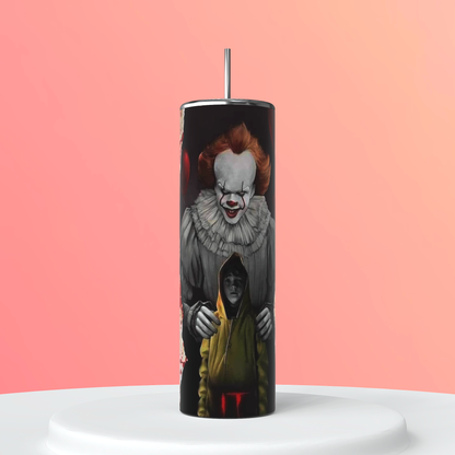 20oz Pennywise IT Tumbler | Derry featuring pennywise it horror inspired artwork