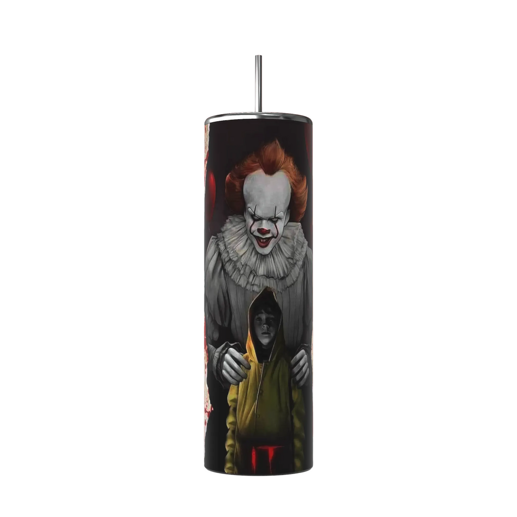 Pennywise IT Movie Tumbler | Derry Newspaper Horror Cup | Stephen King Inspired Stainless Steel Tumbler