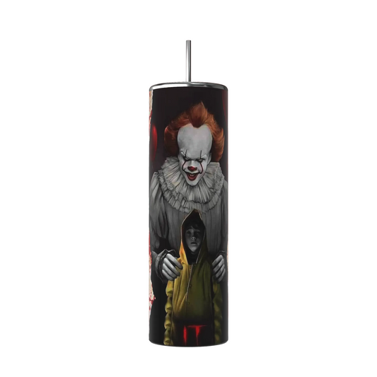 20oz Pennywise IT Tumbler | Derry featuring pennywise it horror inspired artwork