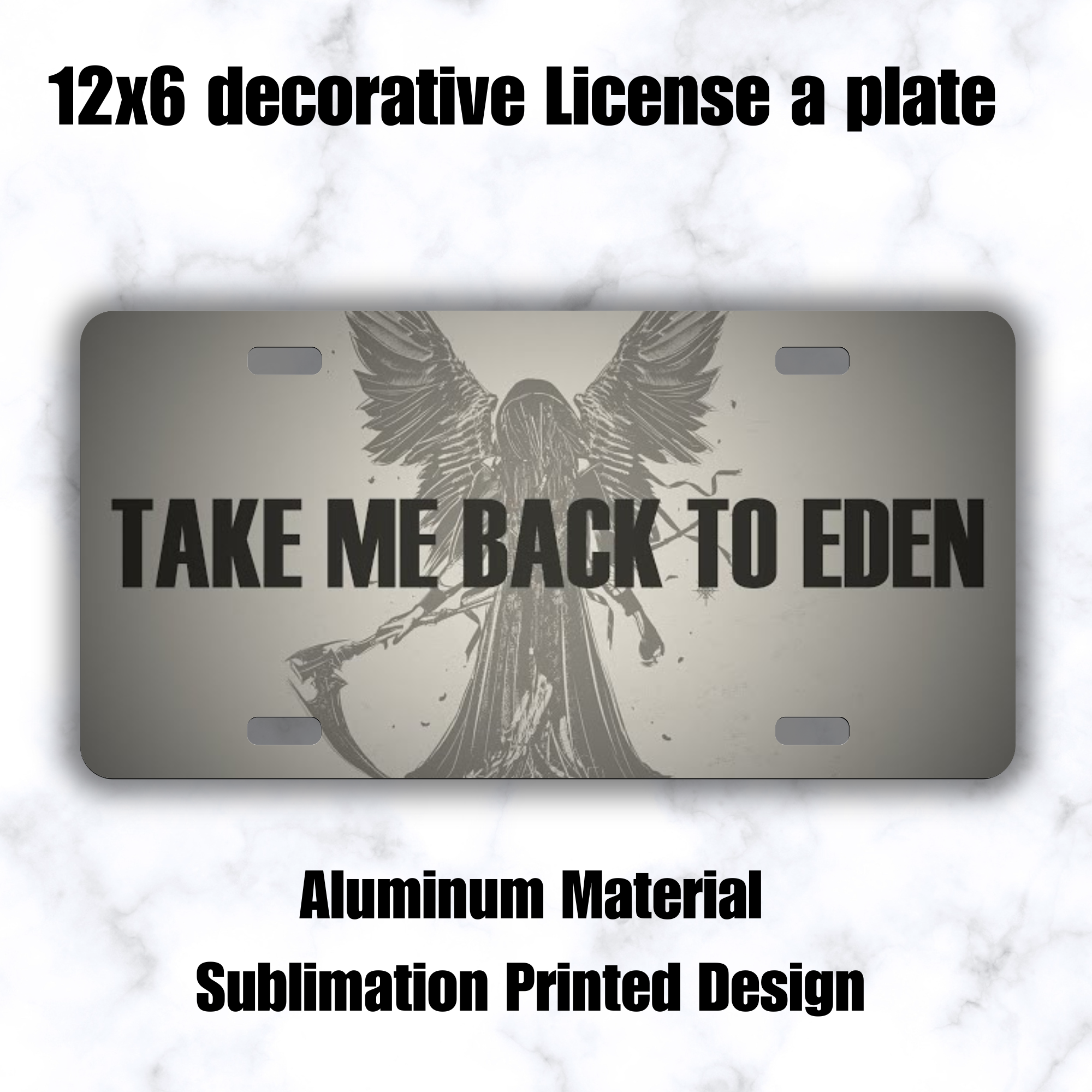 Take Me Back To Eden Decorative License Plate | Sleep Token Inspired Gothic Car Accessory | Alternative Aesthetic Decor