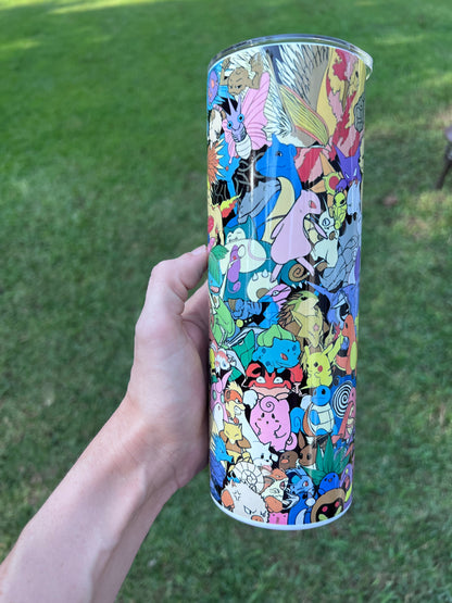 20oz Generation One Pokémon Collage Tumbler featuring pokémon generation one inspired artwork