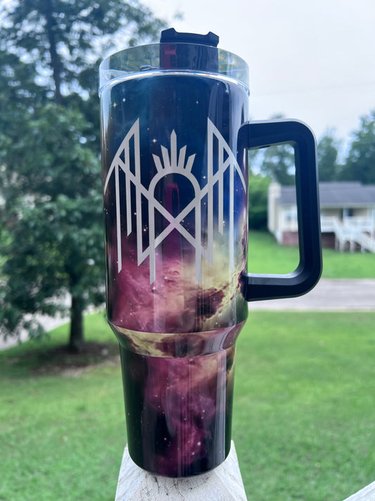 Sleep Token Cosmic Galaxy 40oz Tumbler | Alt Metal Aesthetic Travel Cup | Gothic Fandom Mug